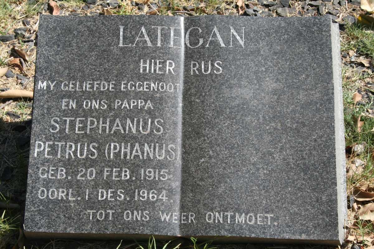 LATEGAN Stephanus Petrus 1915-1964