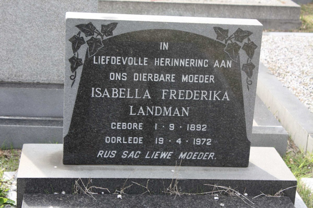 LANDMAN Isabella Frederika 1892-1972