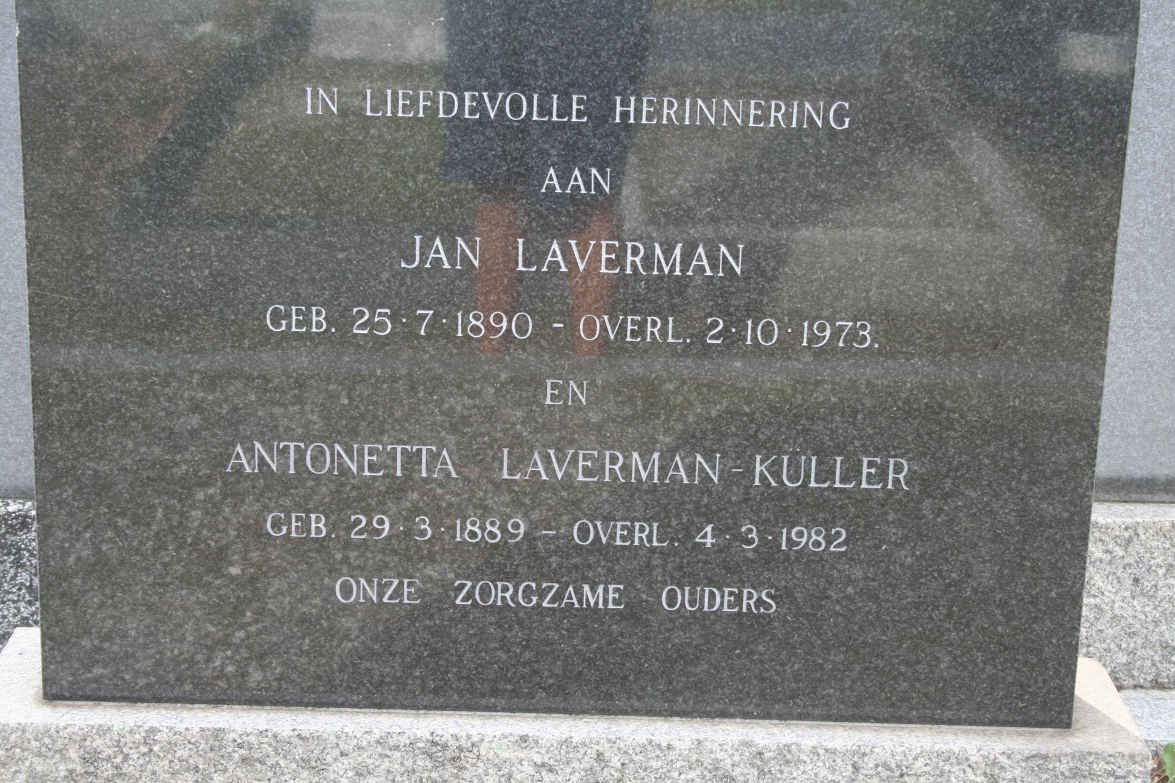 LAVERMAN Jan 1890-1973 &amp; Antonetta KÜLLER 1889-1982
