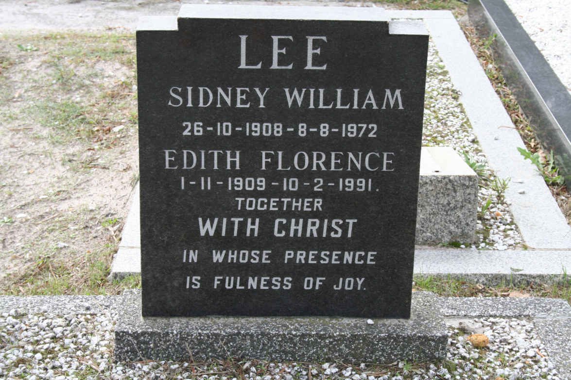 LEE Sidney William 1908-1972 &amp; Edith Florence 1909-1991 