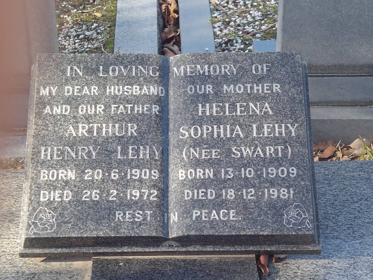 LEHY Arthur Henry 1909-1972 &amp; Helena Sophia SWART 1909-1981