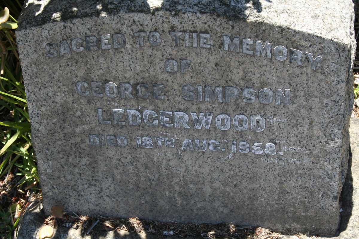 LEDGERWOOD George Simpson -1958