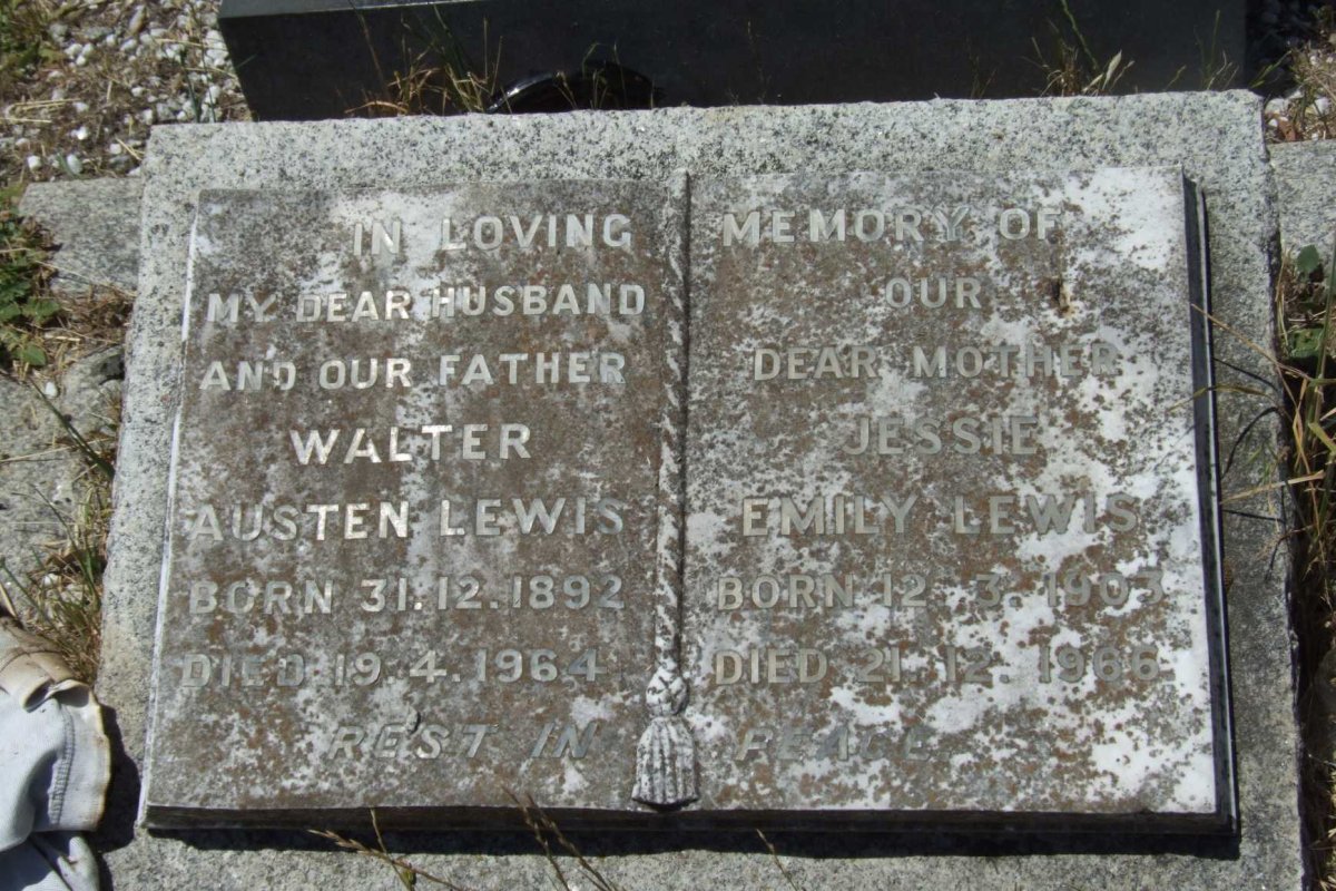 LEWIS Walter Austen 1892-1964 &amp; Jessie Emily 1903-1966