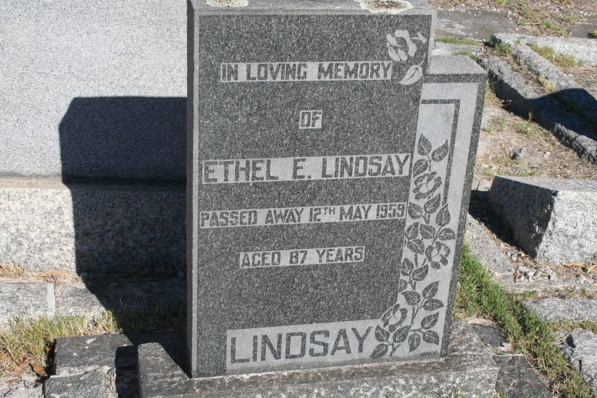 LINDSAY Ethel E. -1959