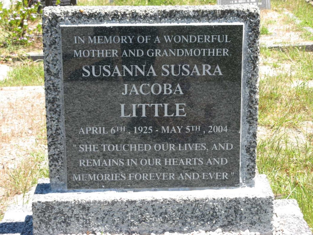 LITTLE Susanna Susara Jacoba 1925-2004