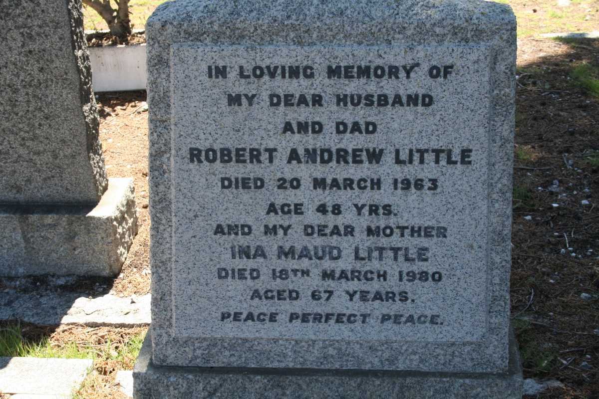 LITTLE Robert Andrew -1963 &amp; Ina Maud -1980