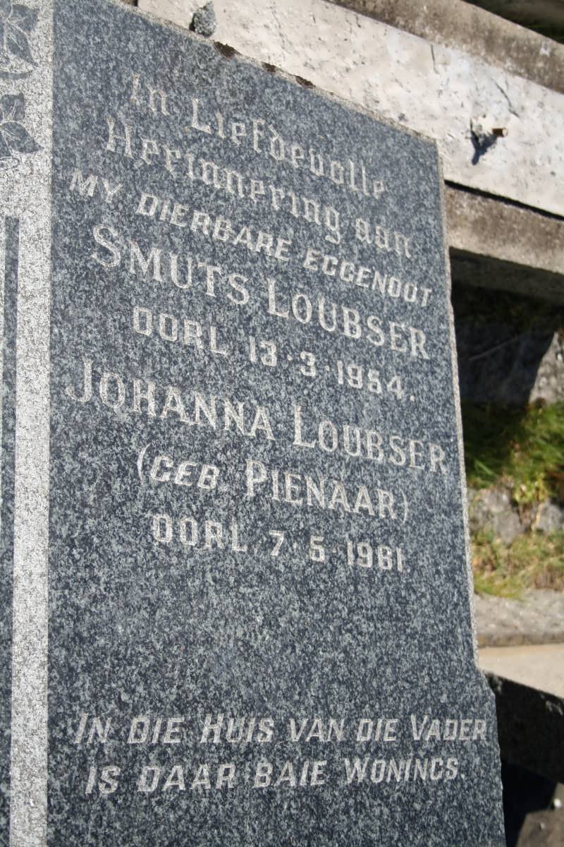 LOUBSER Smuts -1954 &amp; Johanna PIENAAR -1961
