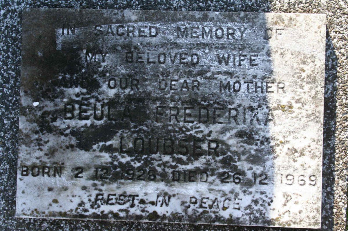 LOUBSER Beula Frederika 1926-1969