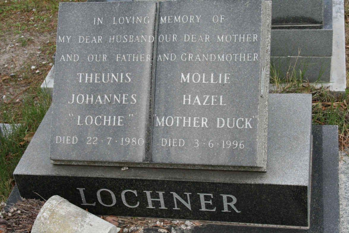 LOCHNER Theunis Johannes -1980 &amp; Mollie Hazel -1996