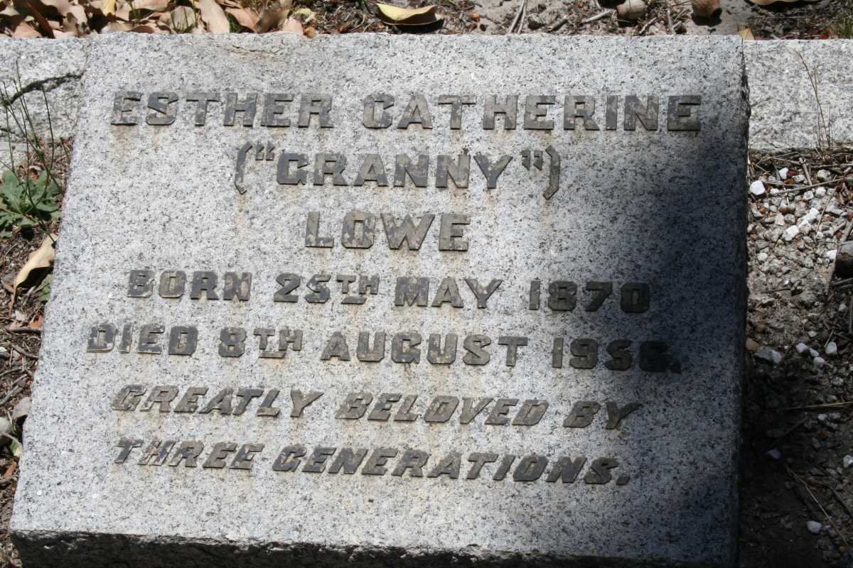 LOWE Esther Catherine 1870-1956