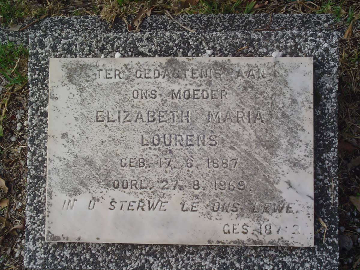 LOURENS Elizabeth Maria 1887-1969