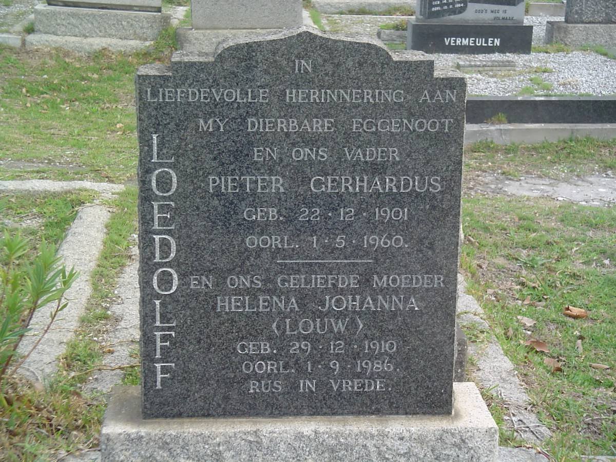 LOEDOLFF Pieter Gerhardus 1901-1960 &amp; Helena Johanna LOUW 1910-1986