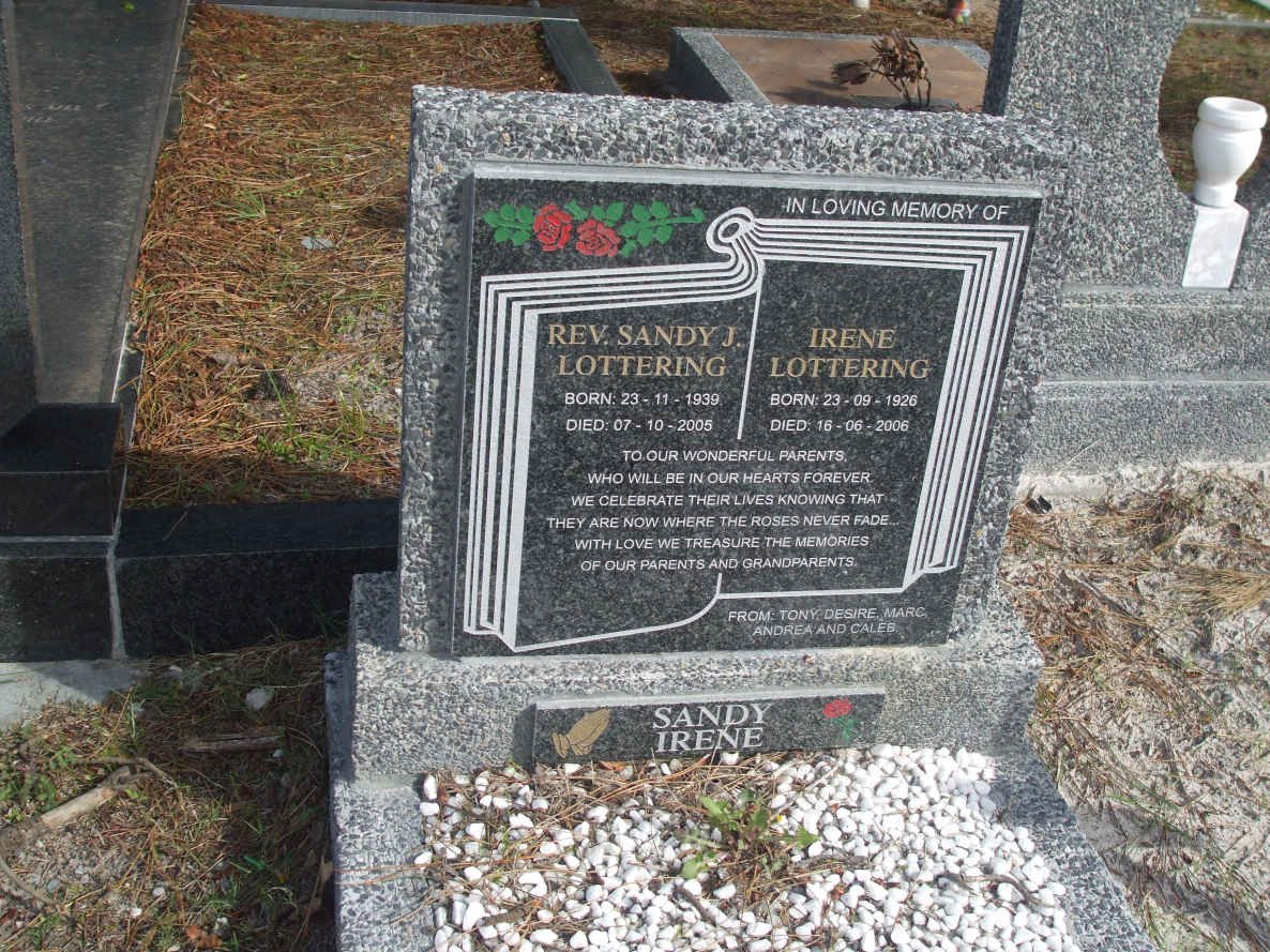 LOTTERING Sandy J. 1939-2005 &amp; Irene 1926-2006