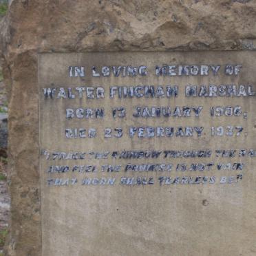 MARSHALL Walter Fincham 1906-1937