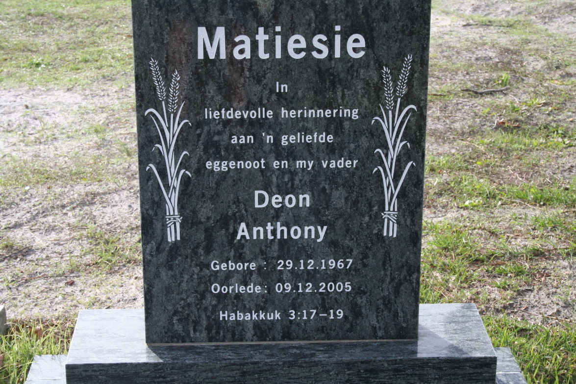 MATIESIE Deon Anthony 1967-2005