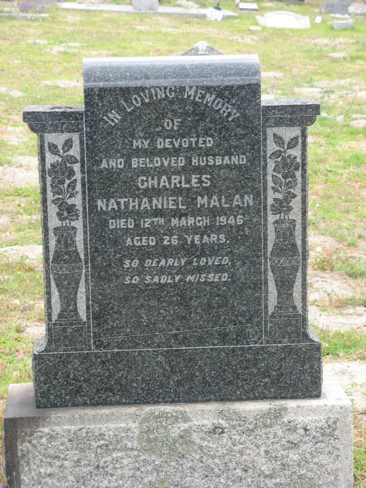 MALAN Charles Nathaniel -1946