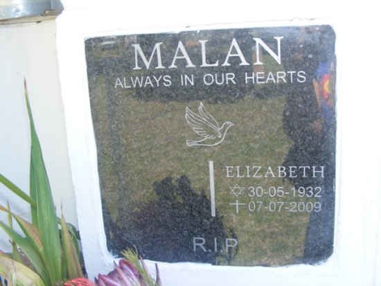 MALAN Elizabeth 1932-2009