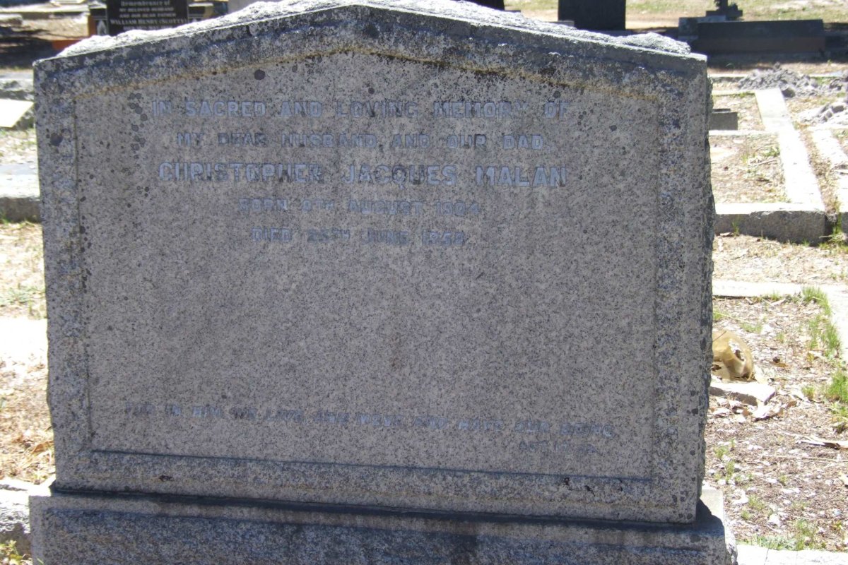 MALAN Christopher Jacques 1904-195?