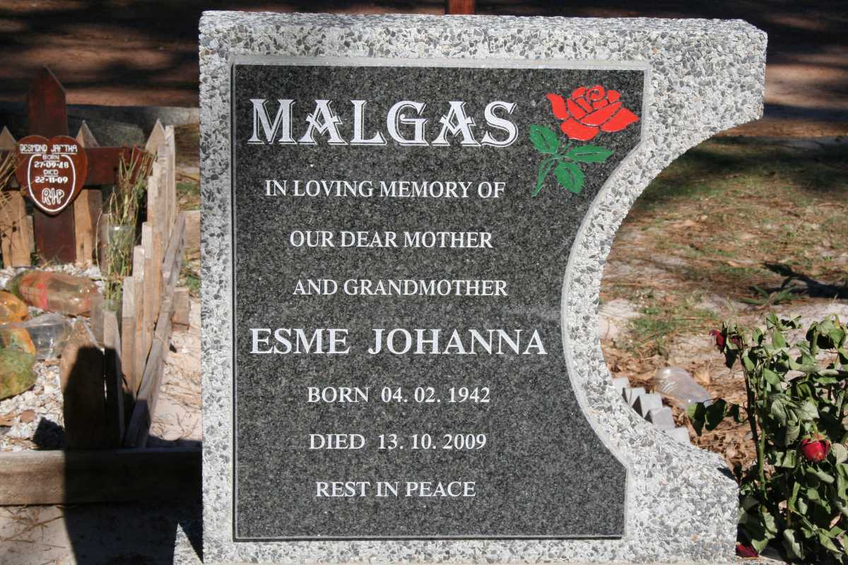 MALGAS Esme Johanna 1942-2009