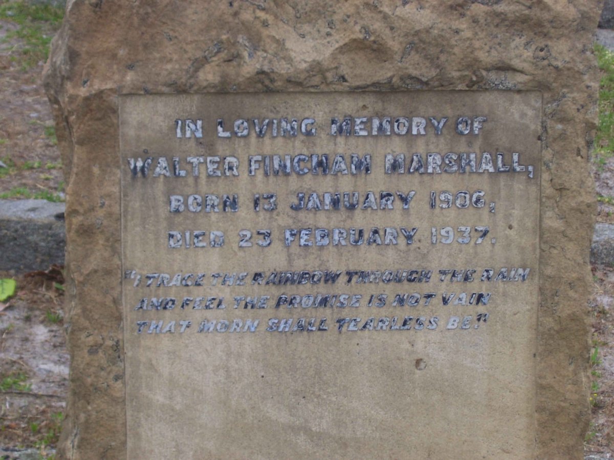 MARSHALL Walter Fincham 1906-1937