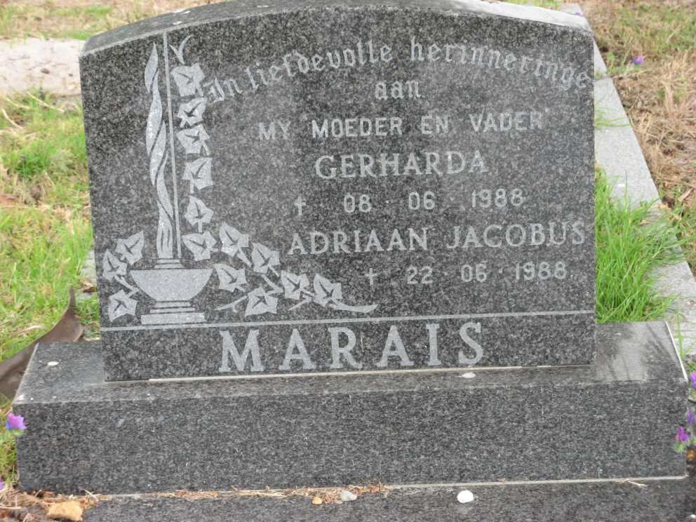 MARAIS Adriaan Jacobus -1988 &amp; Gerharda -1988