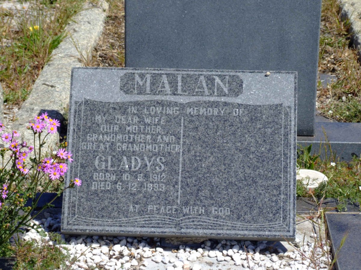 MALAN Gladys 1912-1993