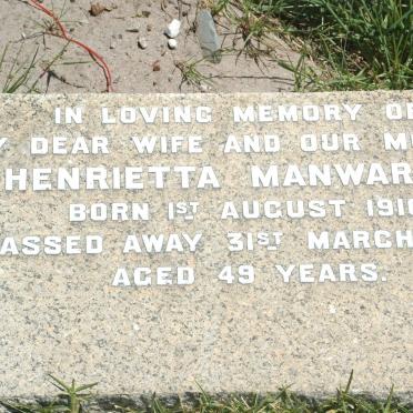 MANWARING Henrietta 1910-1960