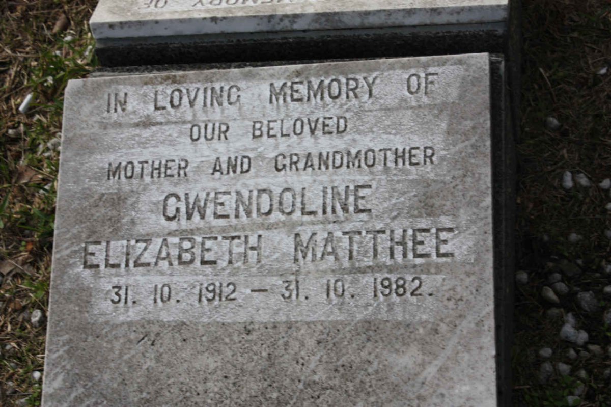 MATTHEE Gwendoline Elizabeth 1912-1982
