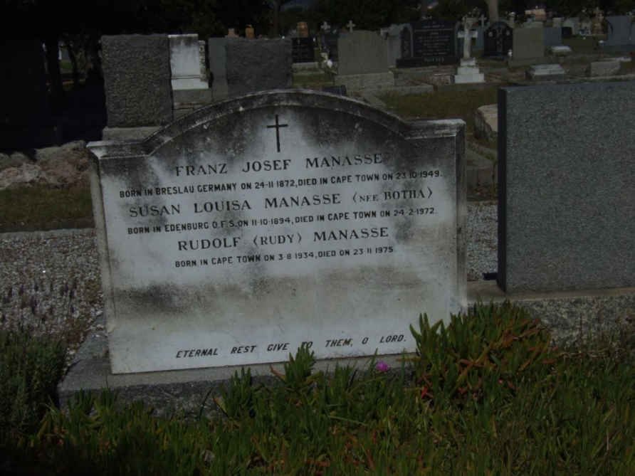 MANASSE Franz Josef 1872-1949 &amp; Susan Louisa BOTHA 1894-1972 :: MANASSE Rudolph 1934-1975