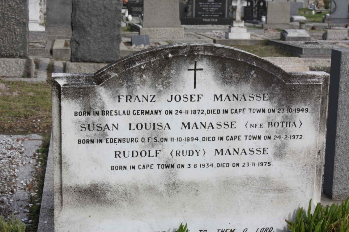 MANASSE Franz Josef 1872-1949 & Susan Louisa BOTHA 1894-1972 :: MANASSE Rudolf 1934-1975