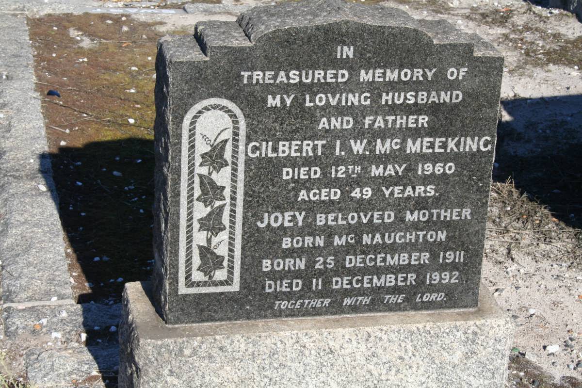 MCMEEKING Gilbert I.W. -1960 & Joey MCNAUGHTON 1911-1992