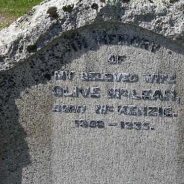 MCLEAN Olive nee MCKENZIE 1908-1935