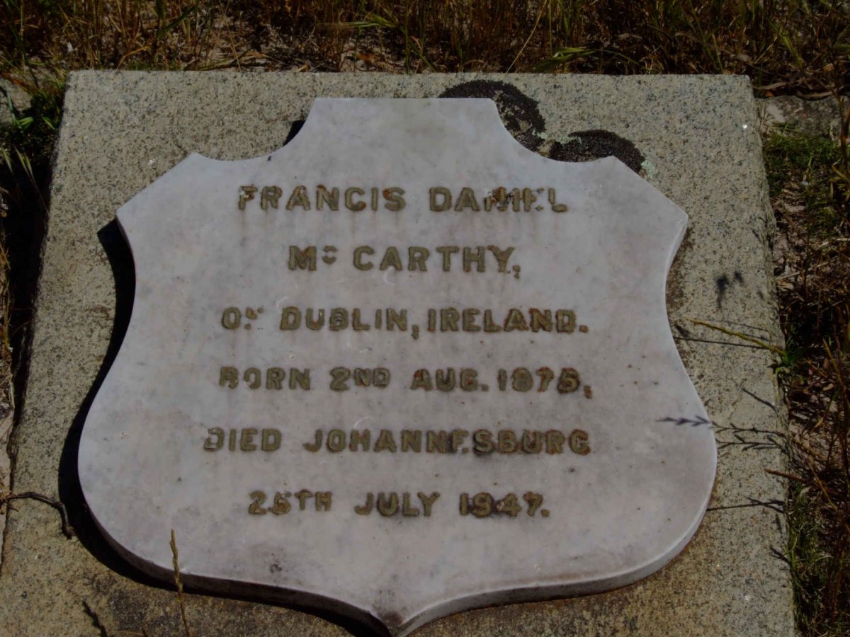 MCCARTHY Francis Daniel 1875-1947