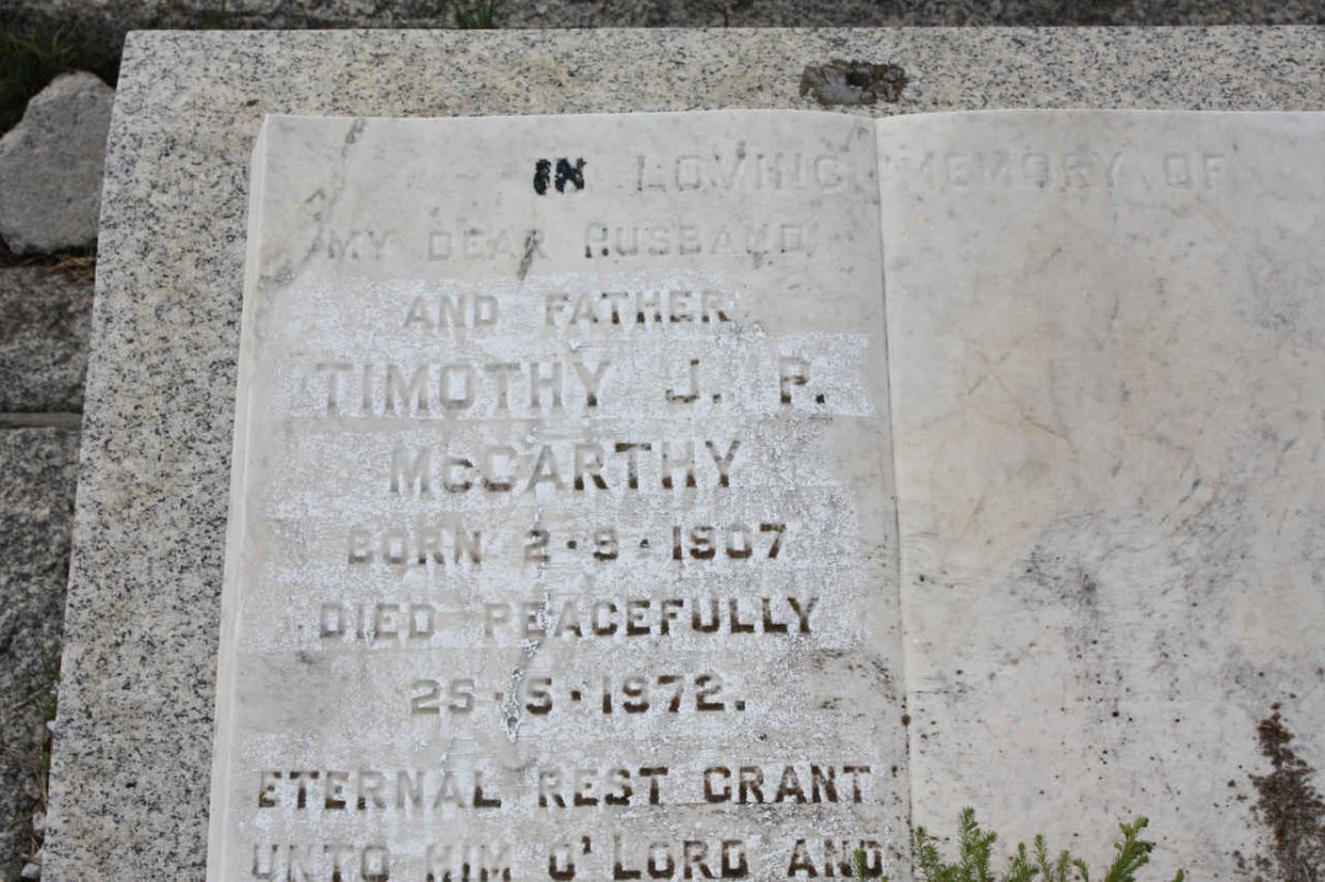 MCCARTHY Timothy J.P. 1907-1972