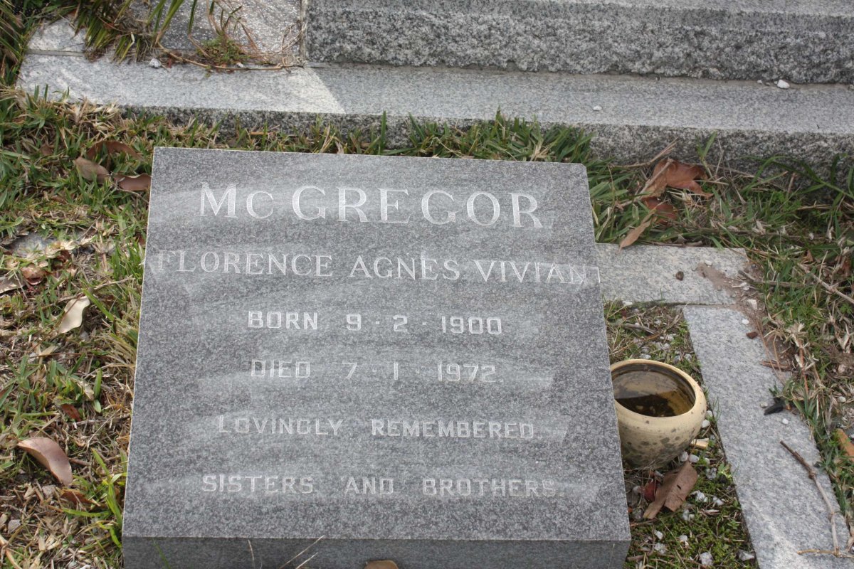 MCGREGOR Florence Agnes Vivian 1900-1972
