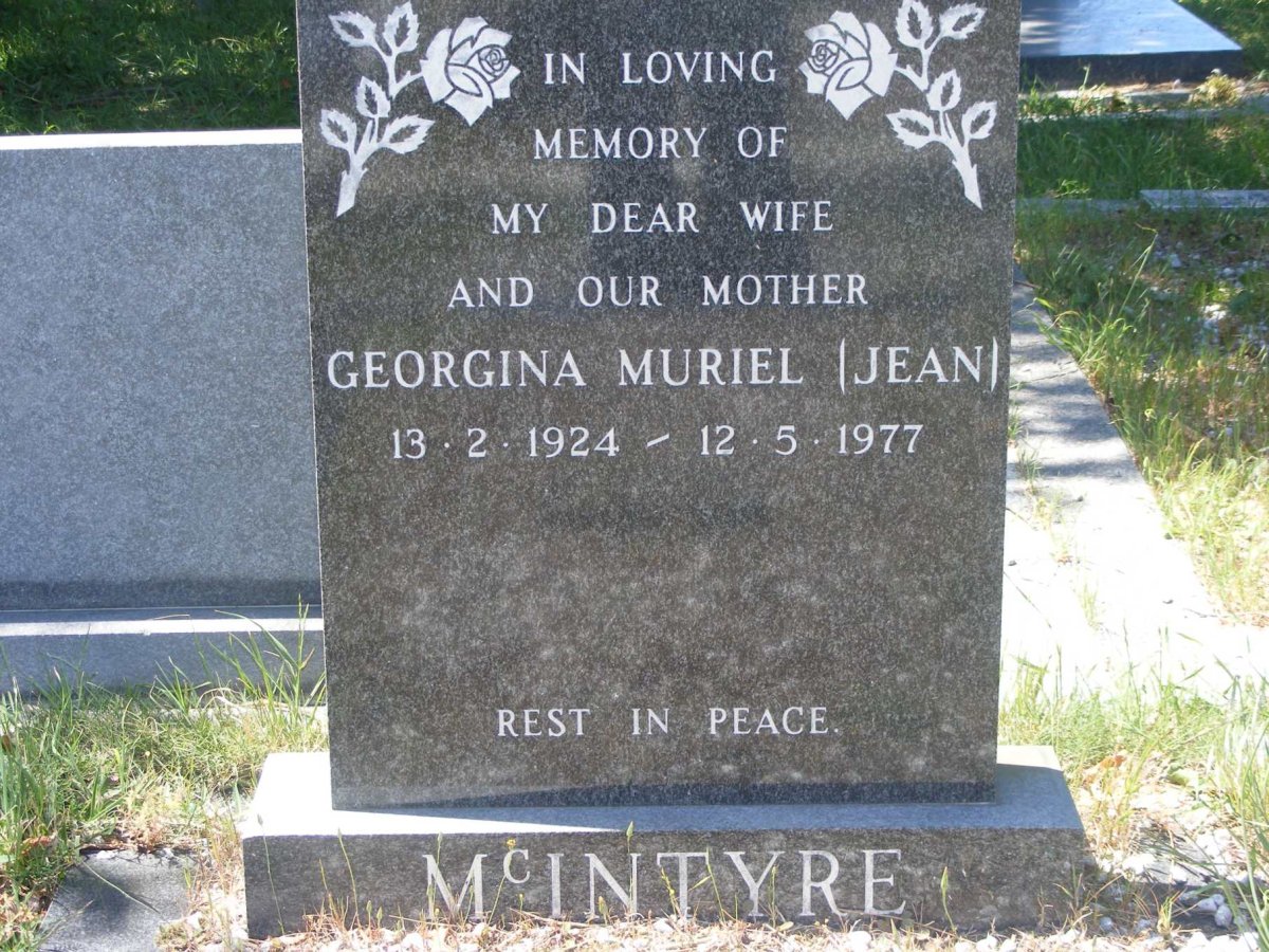 MCINTYRE Georgina Muriel 1924-1977 