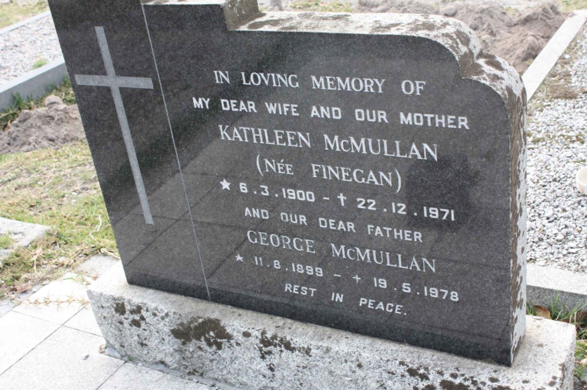 McMULLAN George 1899-1978 & Kathleen FINEGAN 1900-1971