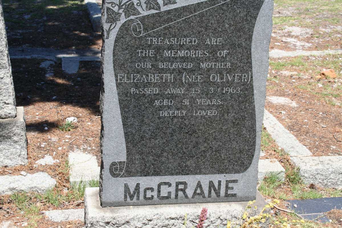 MCGRANE Elizabeth nee OLIVER -1963 