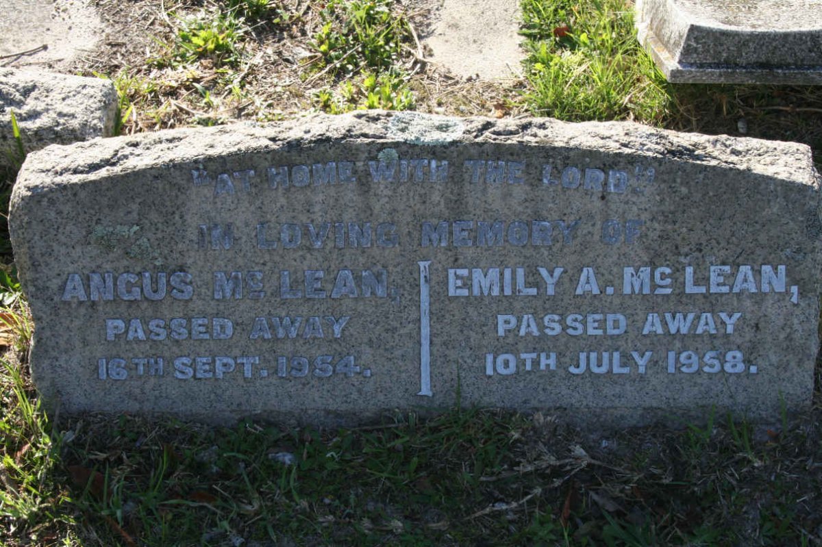 MCLEAN Angus -1954 & Emily A. -1958