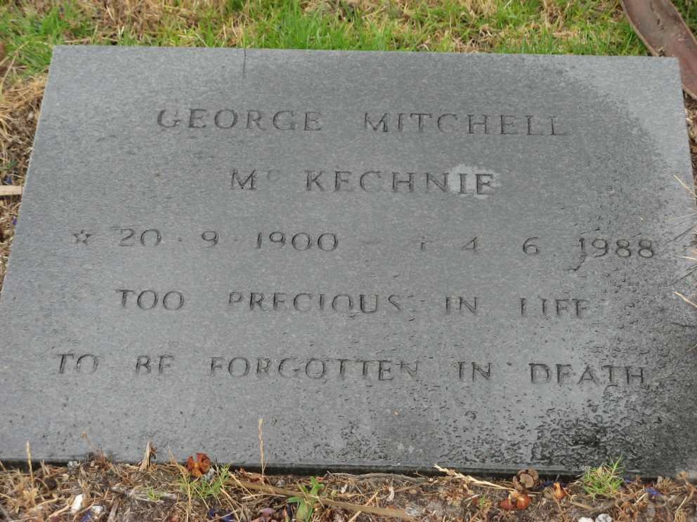 MCKECHNIE George Mitchell 1900-1988