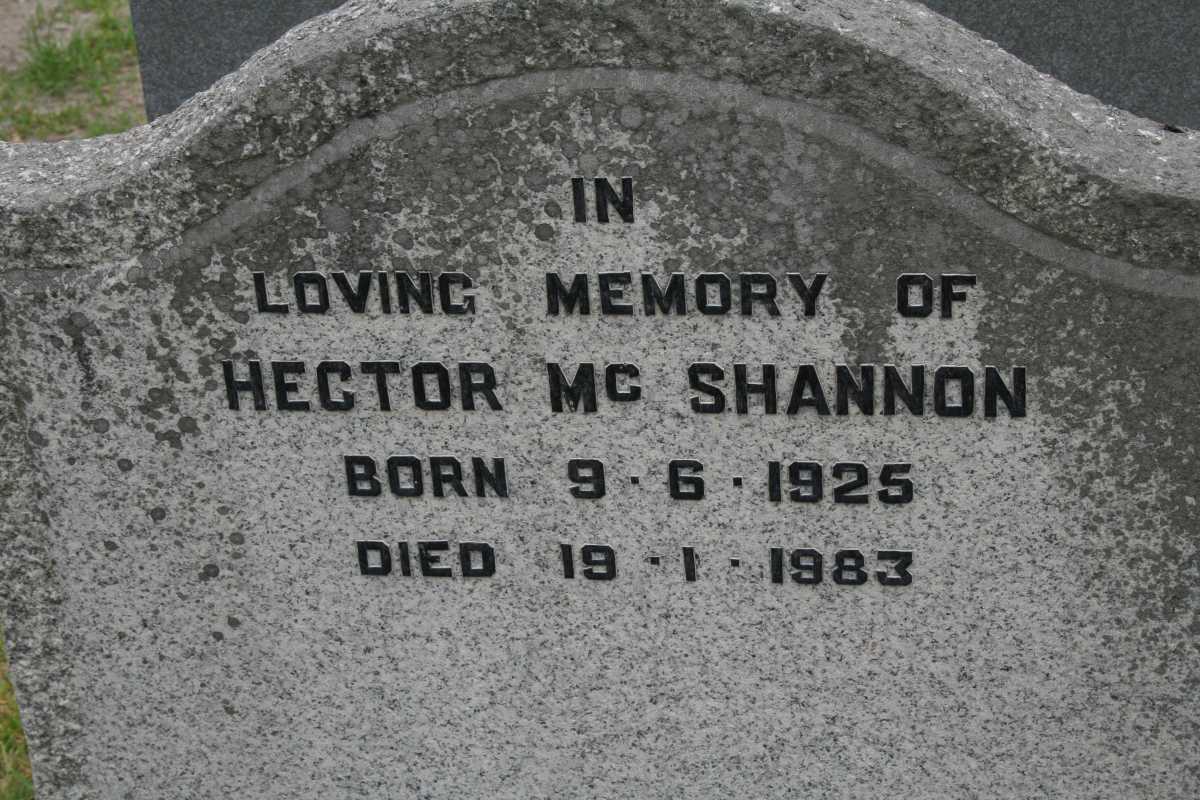 MCSHANNON Hector 1925-1983