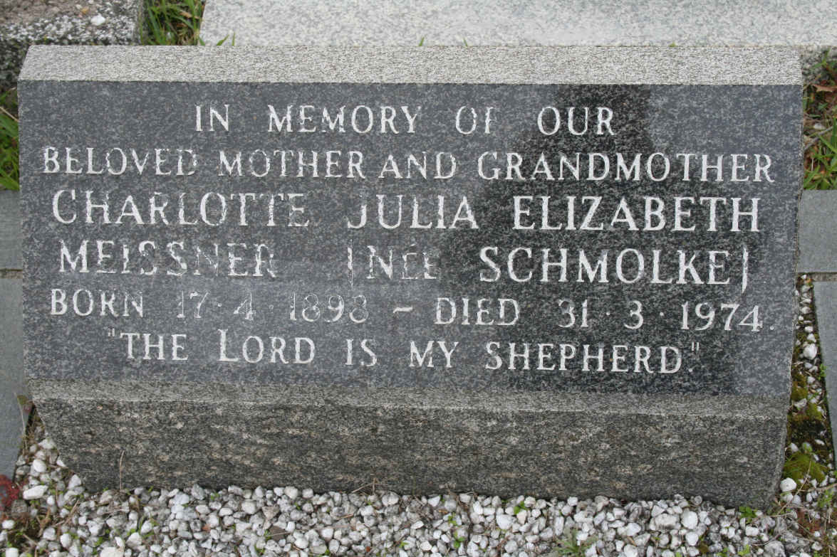 MEISSNER Charlotte Julia Elizabth nee SCHMOLKE 1898-1974