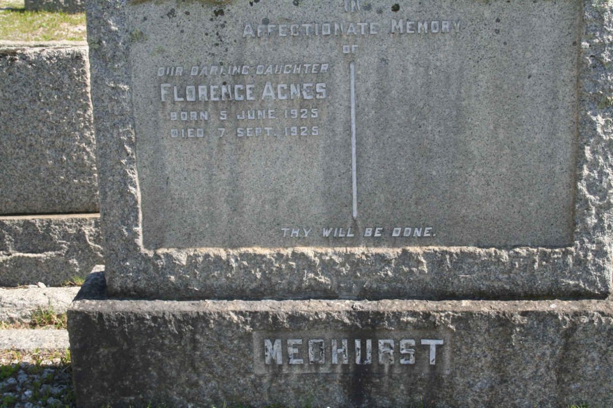 MEDHURST Florence Agnes 1925-1925
