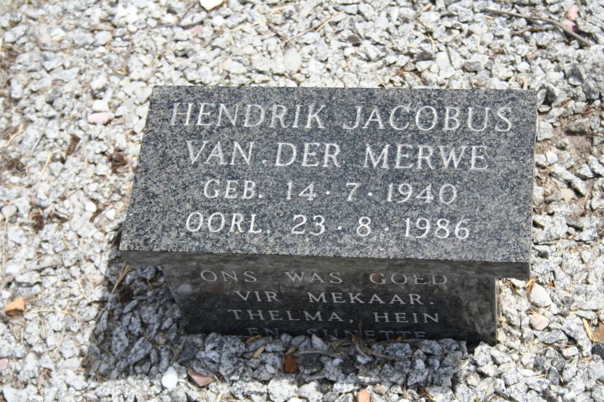 MERWE Hendrik Jacobus, van der 1940-1986