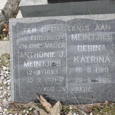 MEINTJIES Anthonie J. 1893-1971 & Gesina Katrina 1910-1995