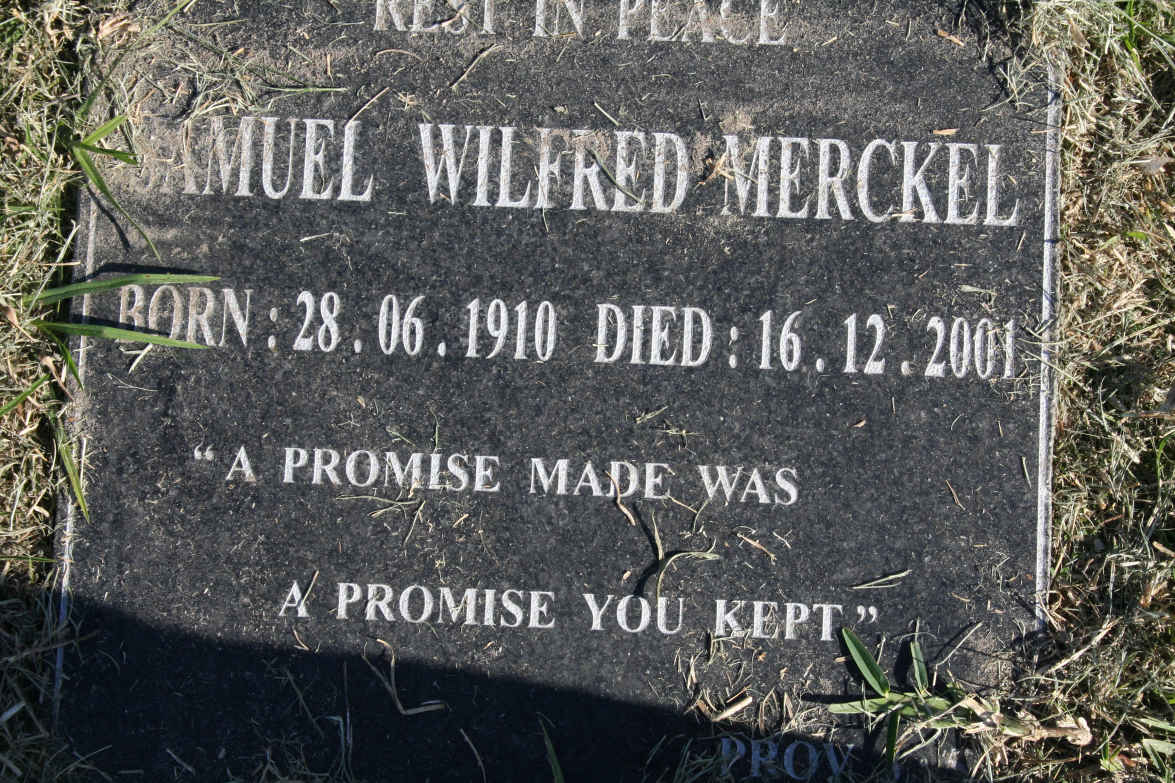 MERCKEL Samuel Wilfred 1910-2001