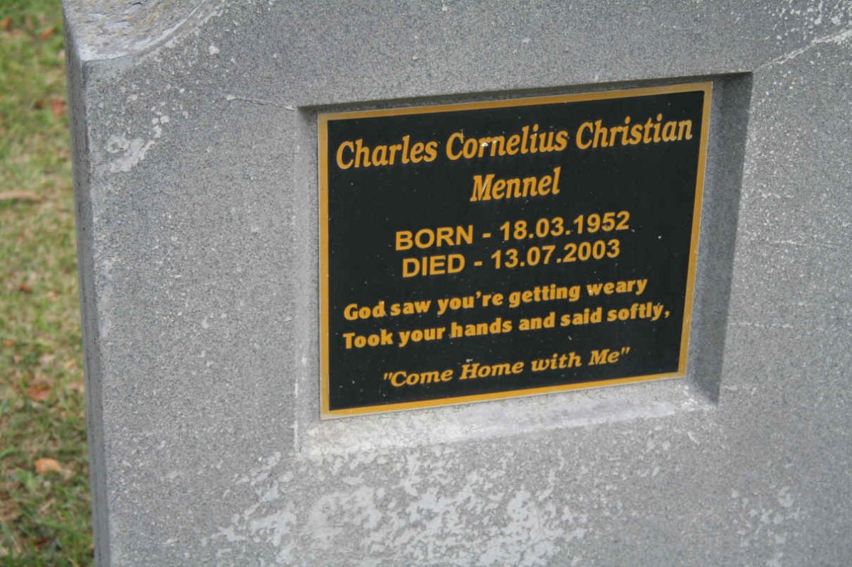 MENNEL Charles Cornelius Christian 1952-2003