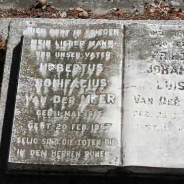 MEER Hubertus Bonifacius, van der 1915-1967 & Frieda Johanne Luise 1916-1986