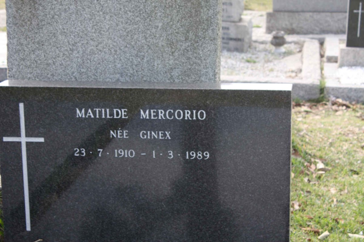 MERCORIO Matilde nee GINEX 1910-1989
