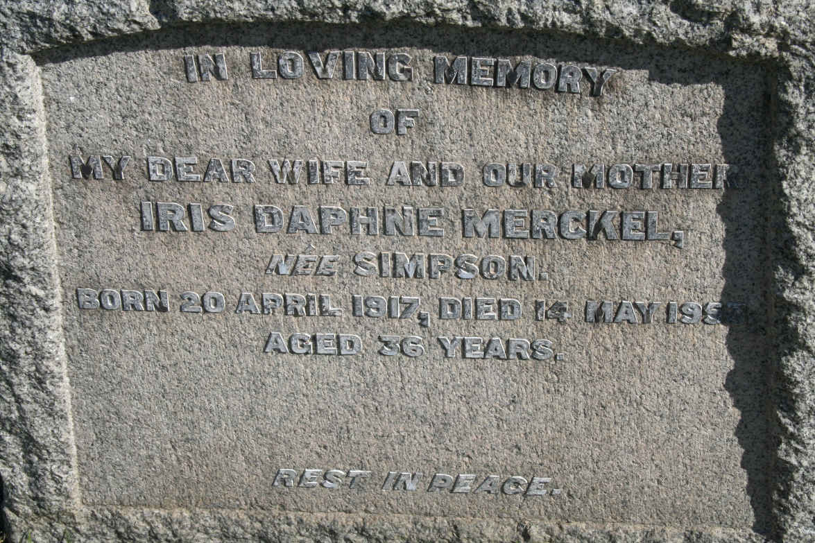 MERCKEL Iris Daphne nee SIMPSON 1917-1953